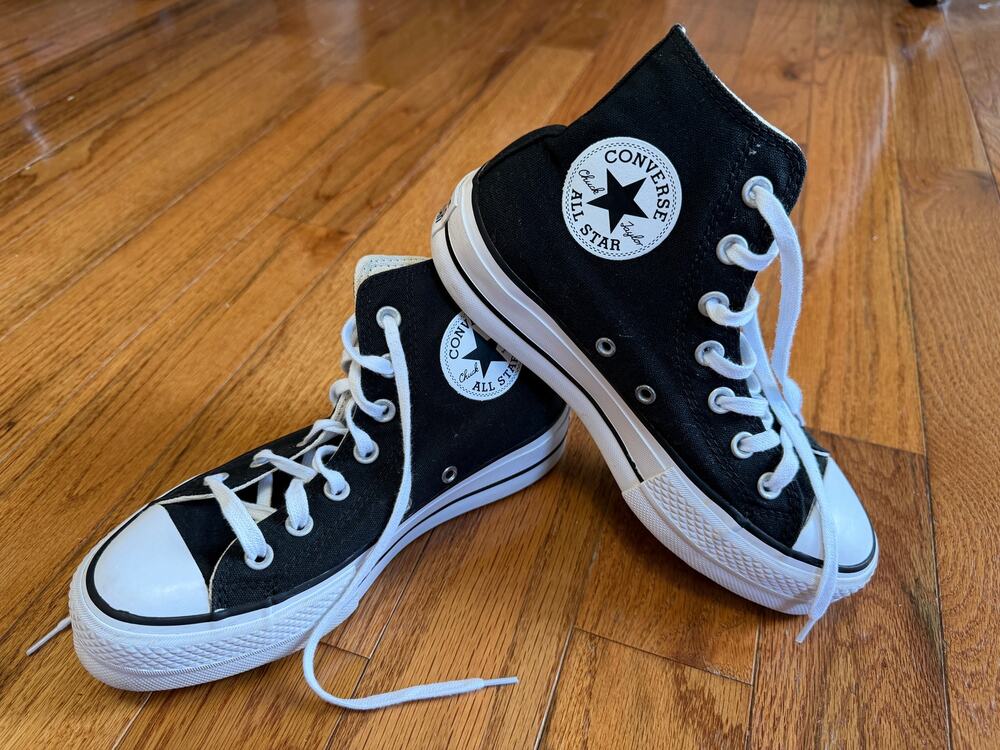 Converse Chuck Taylor All Star Lift High Black White Platform Womens Size 6.5